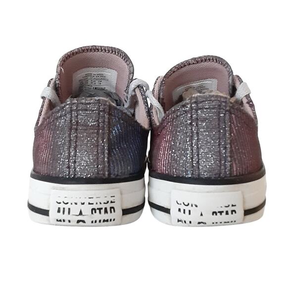 Converse Chuck Taylor All Star Ox Low Top Sneakers Kids Shimmer Purple Girl 13.5 - Picture 5 of 9